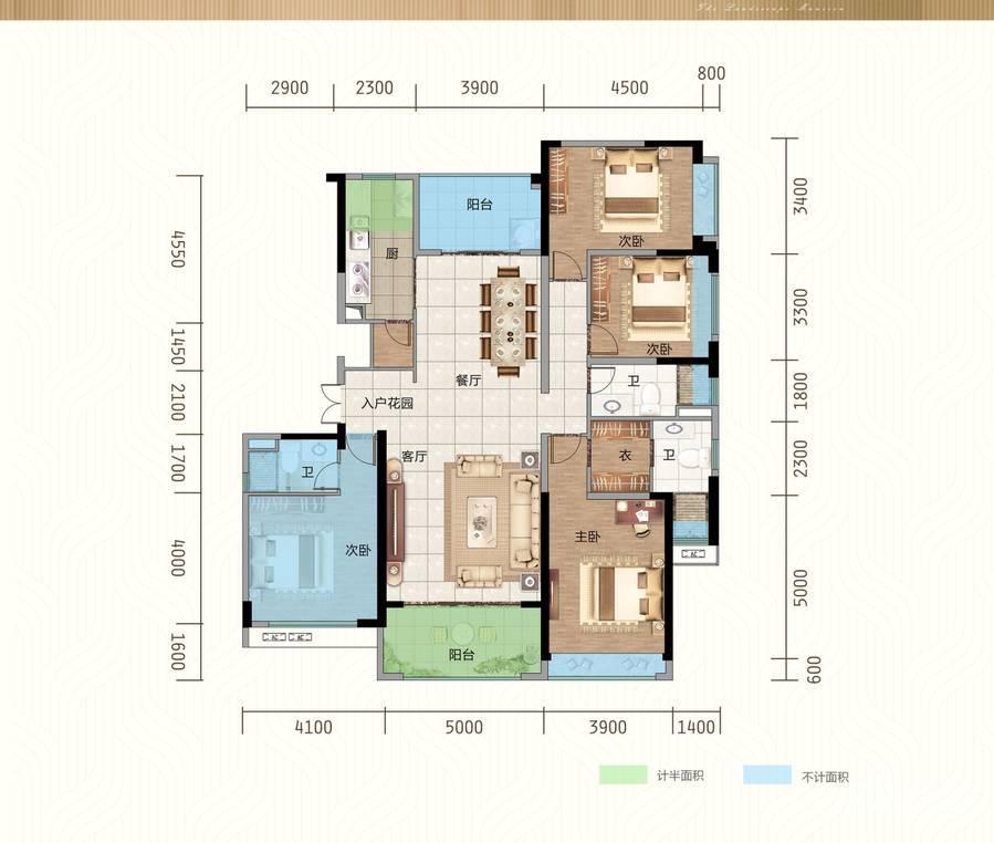 御景华府御景华府5幢1户型4房2厅3卫170㎡