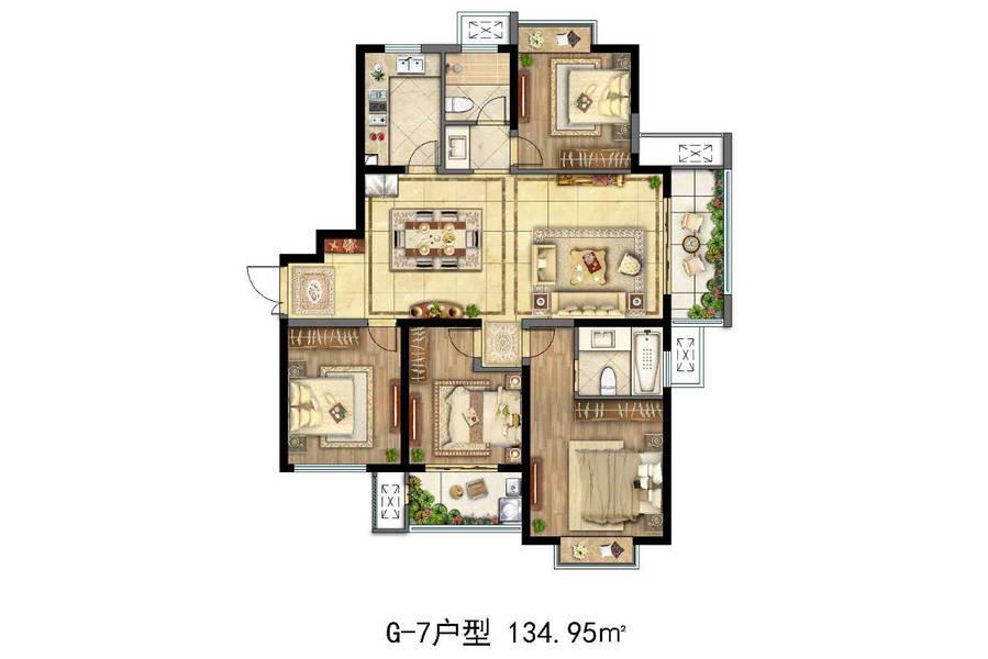 弘阳昕悦府g-7户型135平米户型图