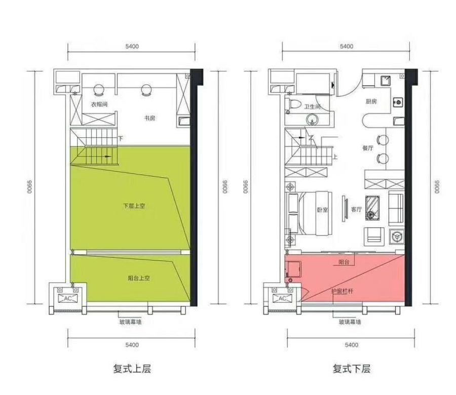 第5大道双玺复式公寓户型图