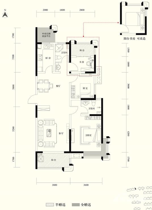 南阳东正颐和府高层17号楼b4户型图_首付金额_3室2厅2