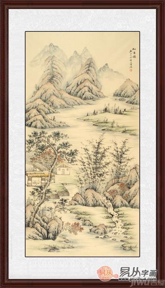 王 宁*力作四尺竖幅仿古山水画《松溪图》【作品来源:易从网】