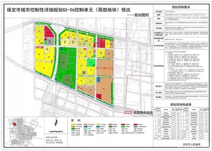 保定北二环,北三环地块*规划公布 本控制单元主导功能以 居住为主