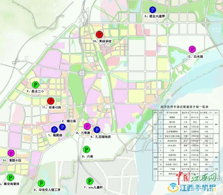 三年内南昌红谷滩新区,经开区将新增近1.8万个停车位