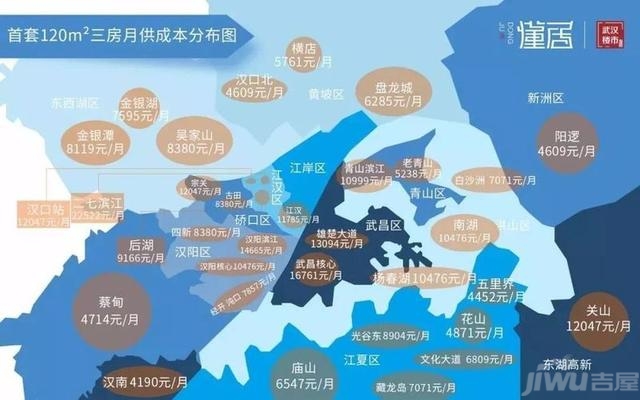2018武汉买房月供地图!你的收入能在哪里买房?