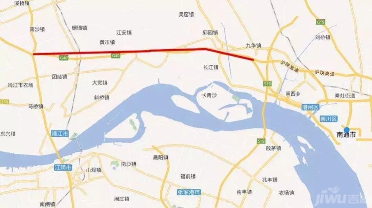 966公里,起自平潮北枢纽,向西经南通市通州区,如皋市,泰州市靖江市