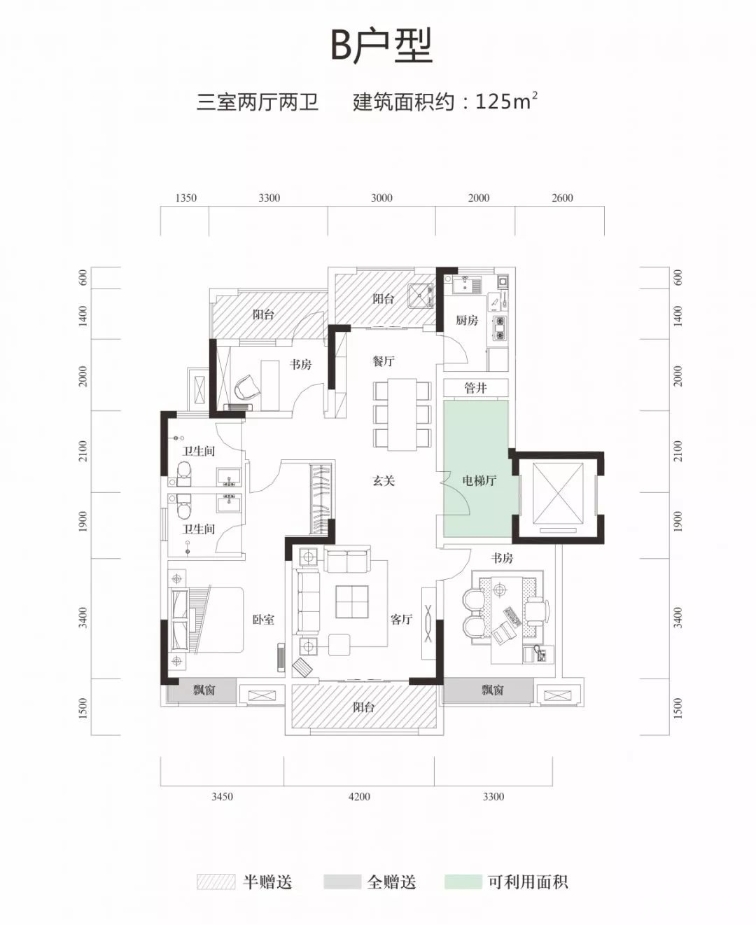 东正颐和府壹号院125㎡户型解析-南阳吉屋网