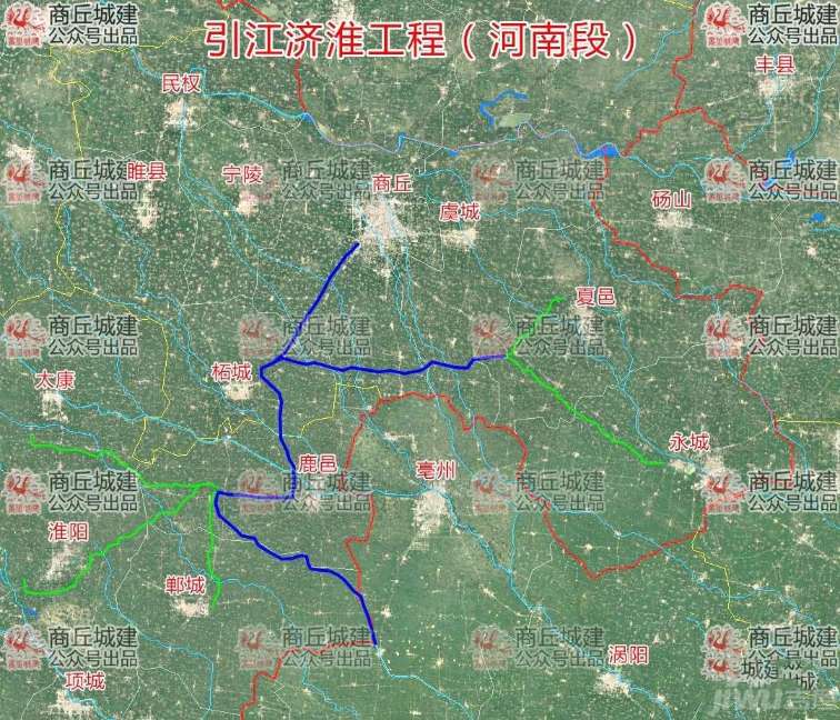 引江济淮工程河南段走势(初定:引江济淮工程从从安徽亳州市境进入