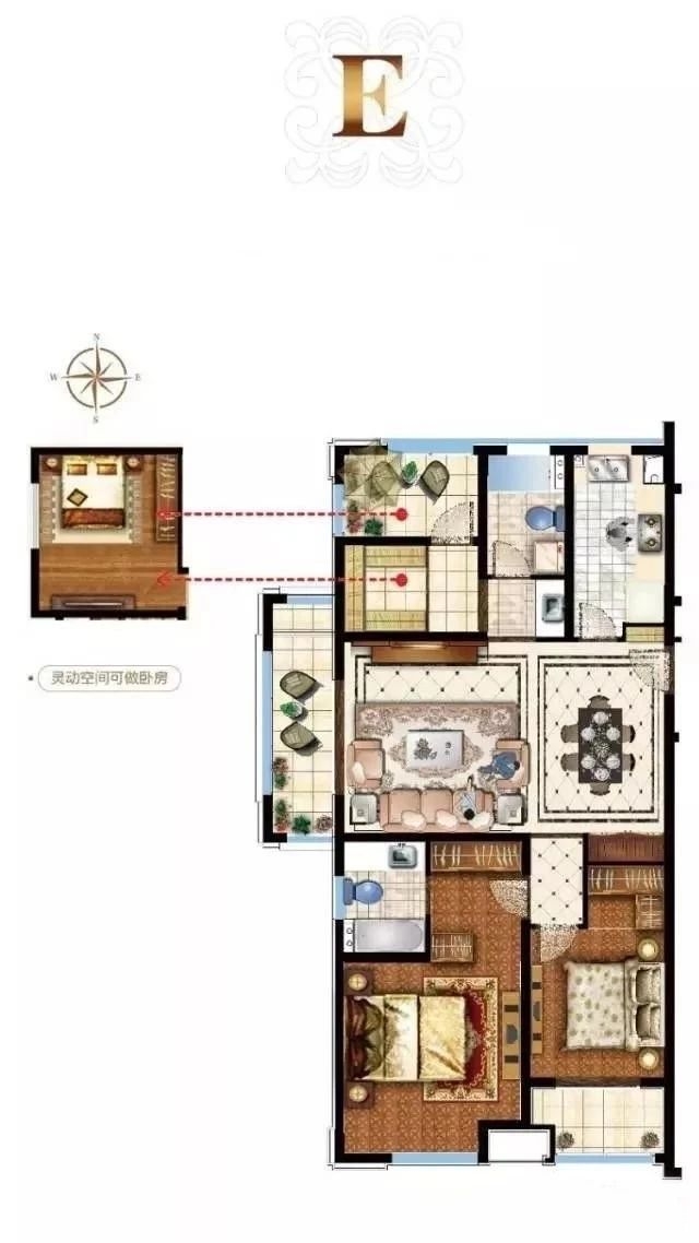 扬州昌建君悦府户型图 昌建君悦府c户型 建筑面积约:112㎡ 户型:仁乙