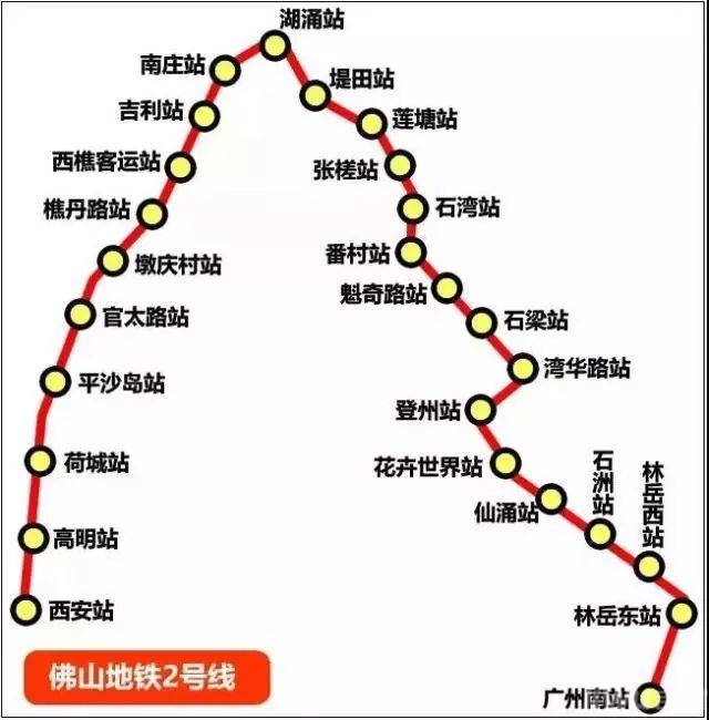 佛山地铁2号线线路图