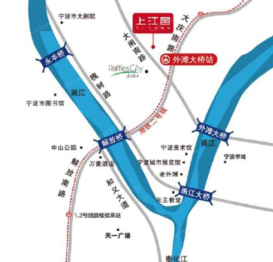 上江邑(YTown)位置交通图