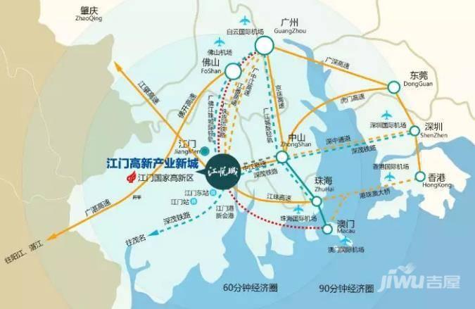江门孔雀城位置交通图