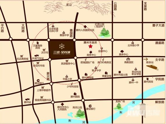 三盛星尚城位置交通图