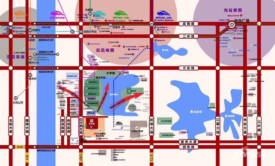 华中城位置交通图图片