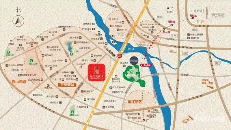 鹤山时代倾城位置交通图