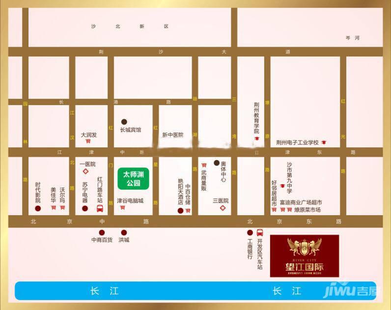 荆州市望江国际位置交通图