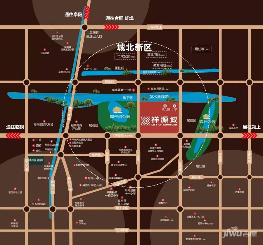 阜南祥源城位置交通图