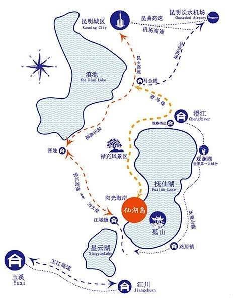 仙湖岛位置交通图