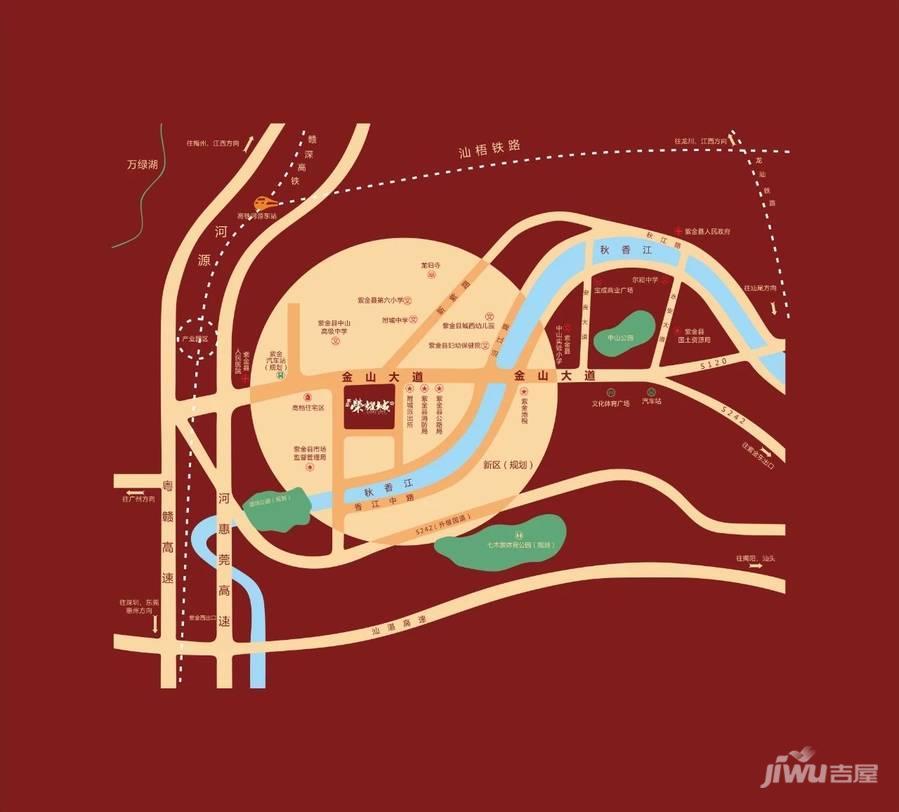 紫金荣耀城位置交通图图片