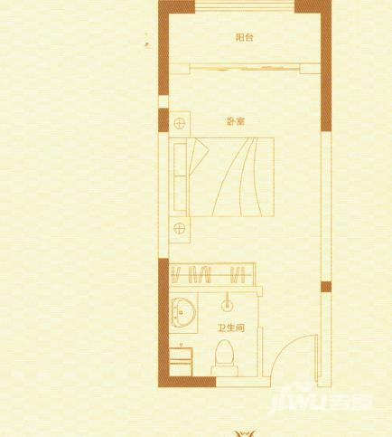 龙湖景庭1室1厅0卫30.4㎡户型图