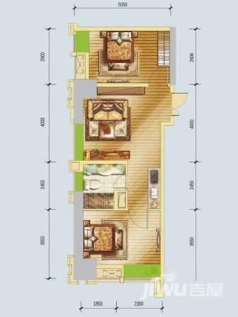 世茂玉锦湾2室1厅1卫80㎡户型图