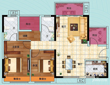 (在售)奥园观湖尚居4房户型户型图