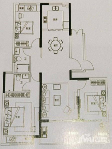 碧桂园置地中央公园3室2厅2卫133㎡户型图