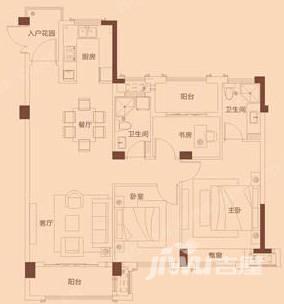 祥生壹号院3室2厅1卫113㎡户型图