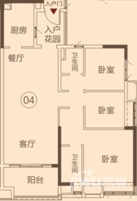 康格斯花园3室2厅2卫103㎡户型图