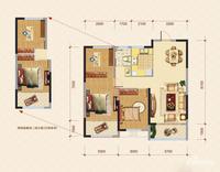 东盛四季花城3室2厅1卫111㎡户型图