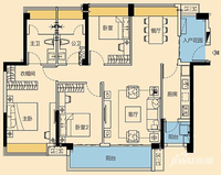 海伦堡林隐天下3室2厅2卫120㎡户型图