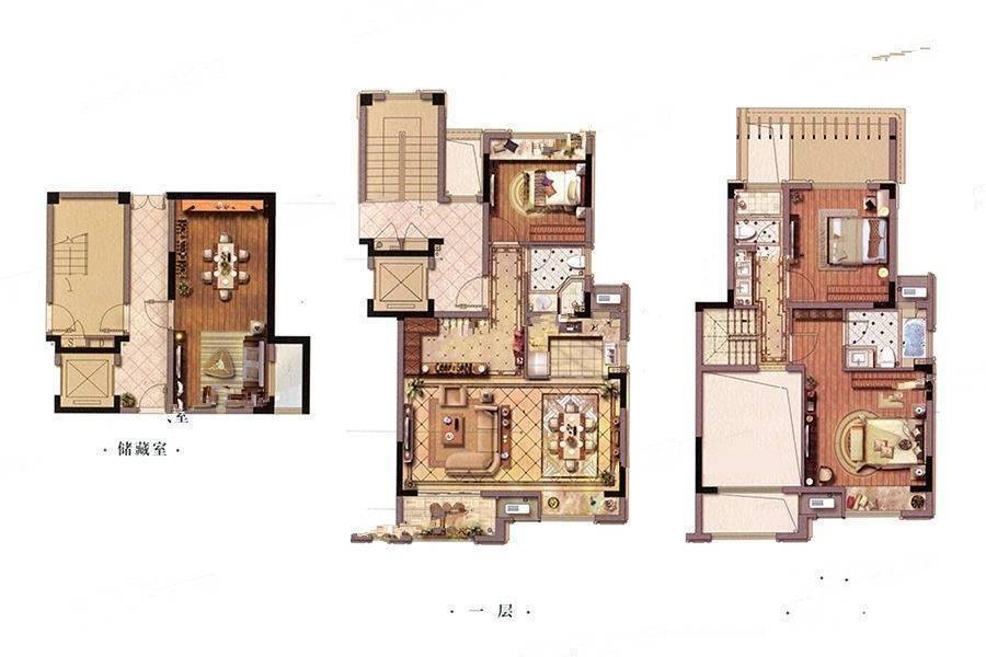 融创银城滴翠园3室2厅3卫141㎡户型图