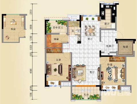 碧桂园桃源府邸3室2厅1卫116㎡户型图