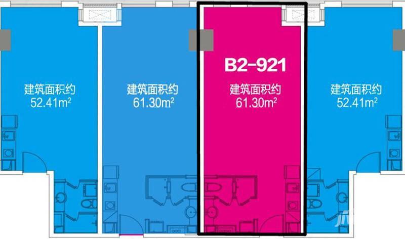 武进万达广场商业-平面图52.4㎡户型图