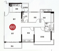 香江雅苑4室2厅2卫121.2㎡户型图
