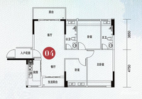 香江雅苑3室2厅2卫105.9㎡户型图