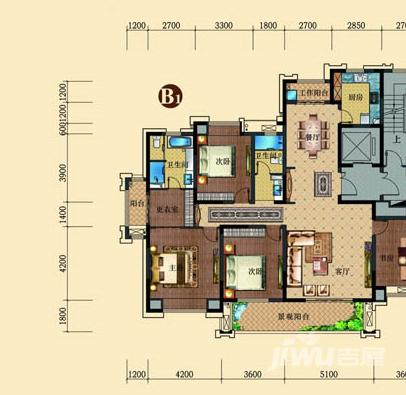 和家园4室2厅2卫188㎡户型图