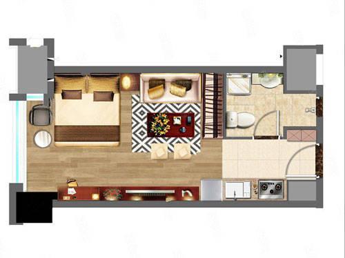 金科城普通住宅56㎡户型图