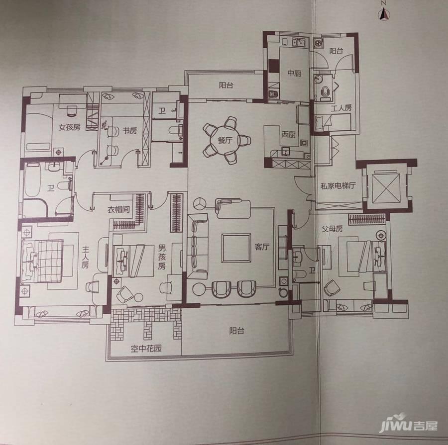 碧桂园樾府6室2厅4卫220㎡户型图