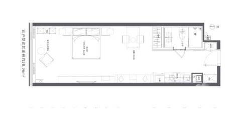 万科海晏公馆1室1厅1卫58㎡户型图