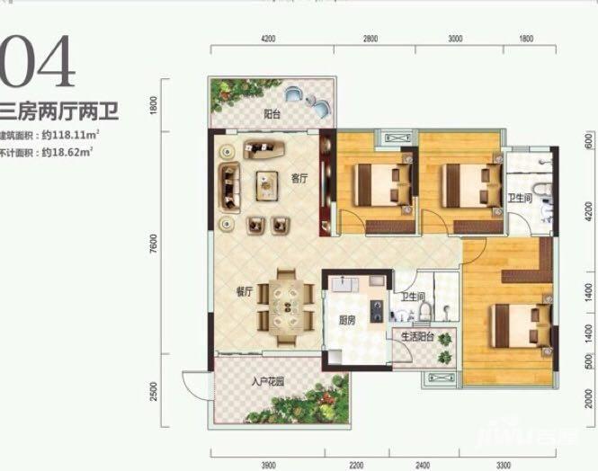 海锦御林苑
                                                            3房2厅2卫
