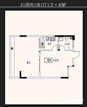 金誉府1室1厅1卫45㎡户型图