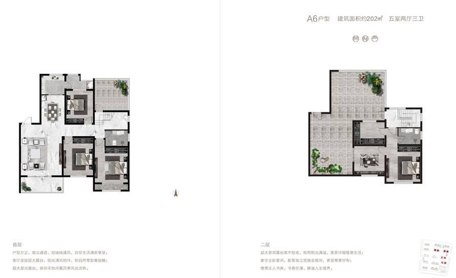 崛起尚合府5室2厅3卫202㎡户型图