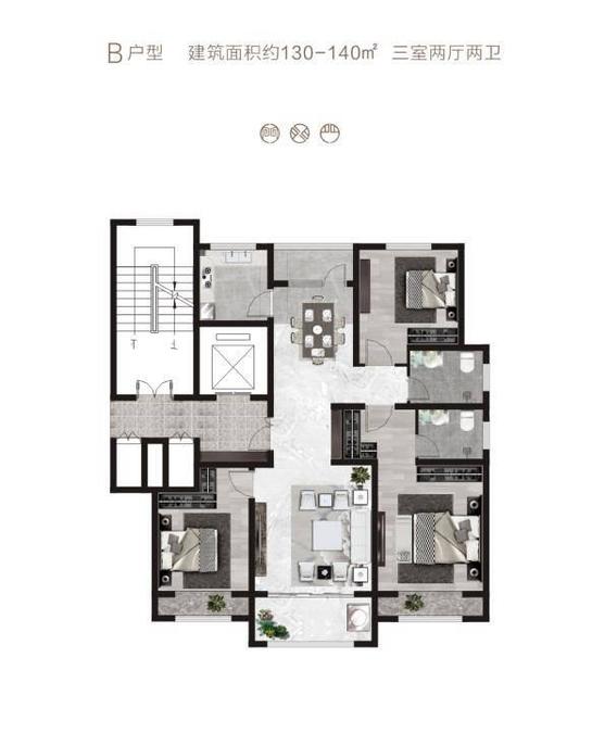 崛起尚合府普通住宅140㎡户型图