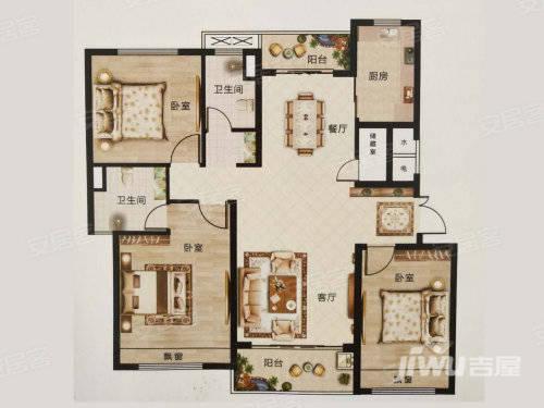 华芳熙园3室2厅2卫135.5㎡户型图