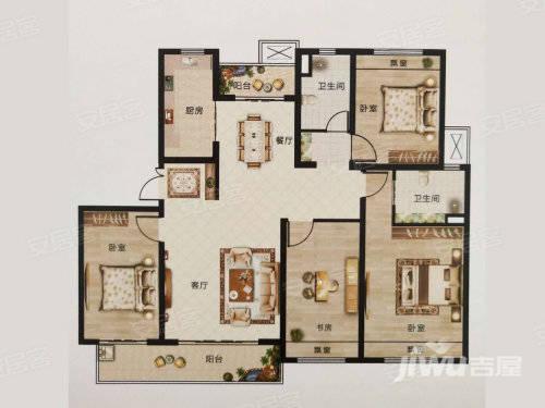 华芳熙园4室2厅2卫143㎡户型图