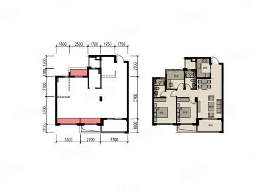 春天学府3室2厅2卫89㎡户型图