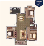 澜桥世家3室2厅2卫117㎡户型图