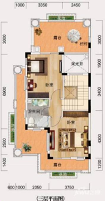 奕聪花园别墅-双拼户型图