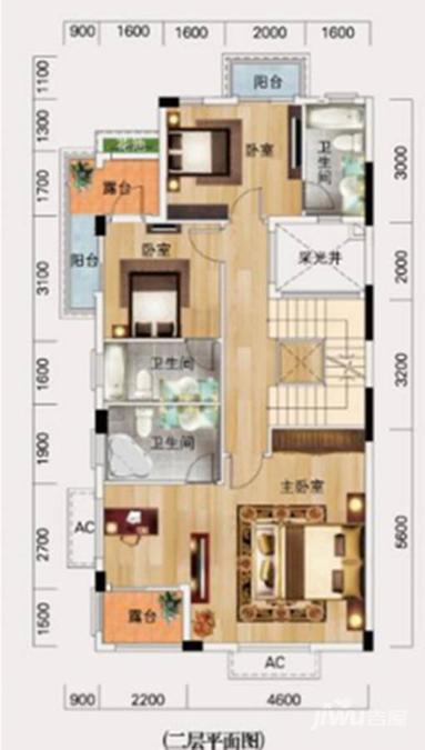 奕聪花园别墅-双拼户型图