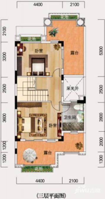 奕聪花园别墅-双拼户型图